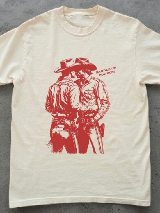 Tops - Gay Shirt, Mlm Tshirt, Queer Shirt, Saddle Up, Lgbtq Pride Tee